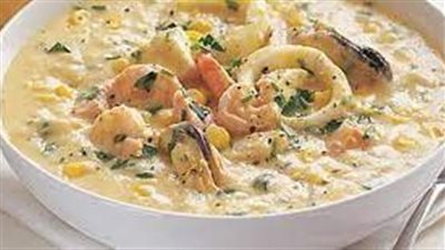 شوربة ثمار البحر بالكريمة طبق شهي ومغذي