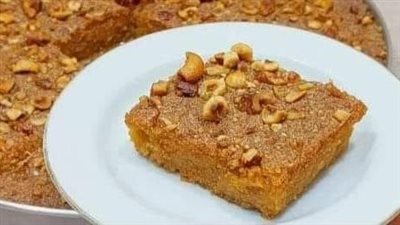 طريقة عمل البسبوسة المكرملة