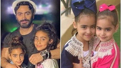 نجل تامر حسني من قرب