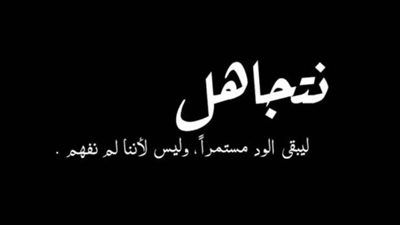 نتجاهل ليبقى الود مُستمر، وليس لأننا أغبياء.