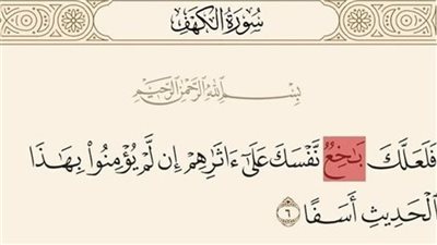 تفسير كلمه فلعلك باخع نفسك علي آثارهم