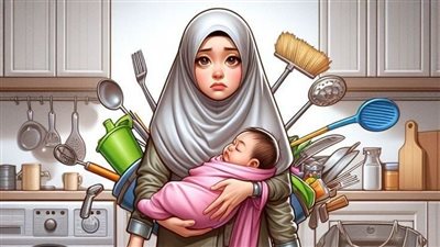 إمرأة تقول بعد أن نظفت بيتي ورتبته